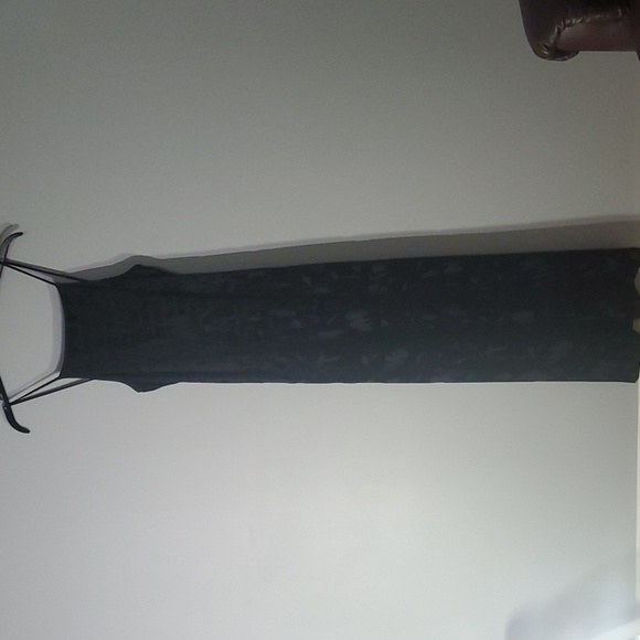 Bebe Dress women's sz small black gown lined sheer Fabric cut-outs strappy glam - Picture 2 of 15